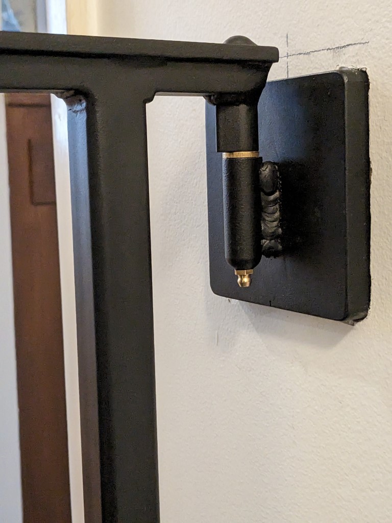 Custom steel safety gate with two-stage latch, powder coated matte black, Minneapolis