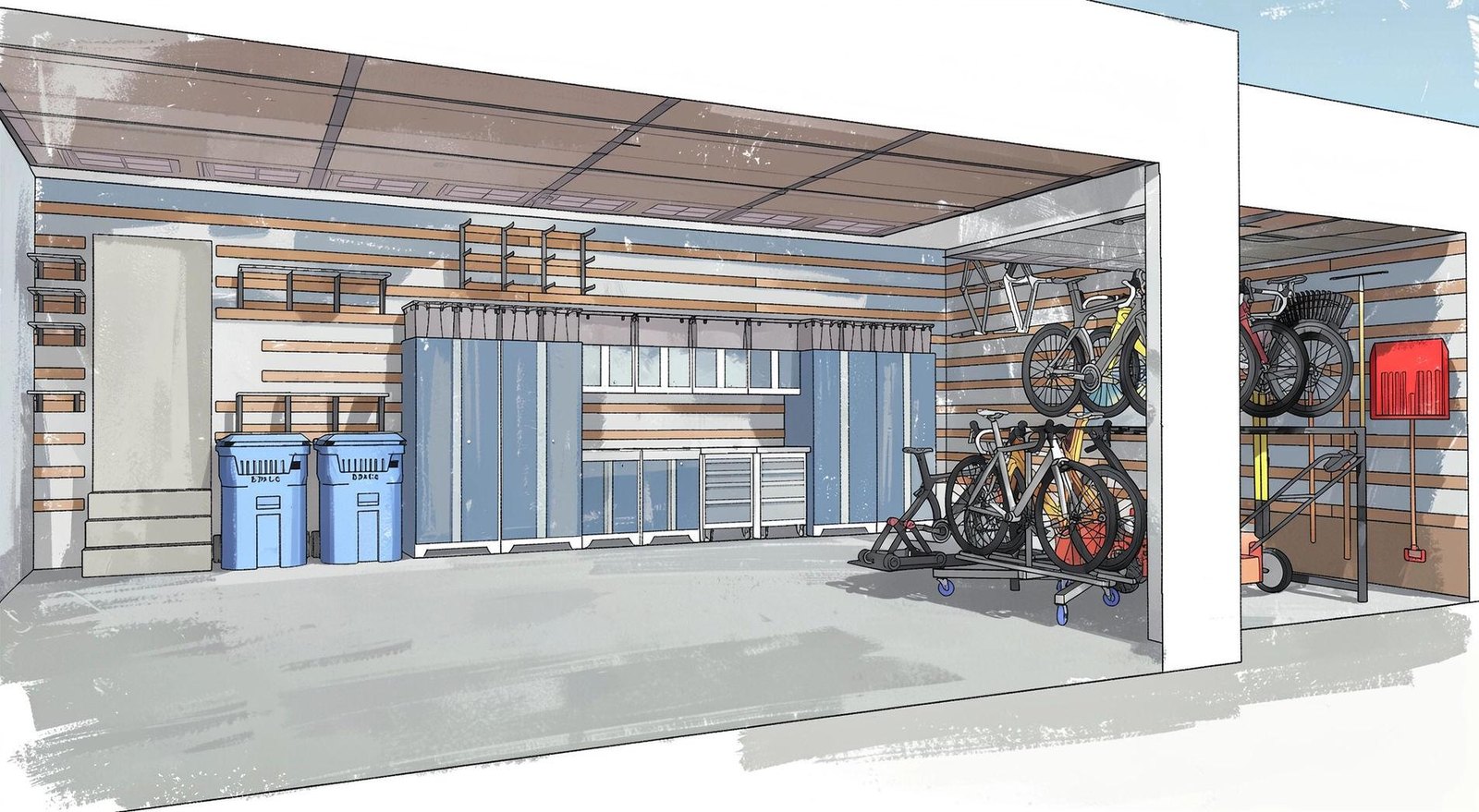 Cyclist's Garage Storage and Layout Design