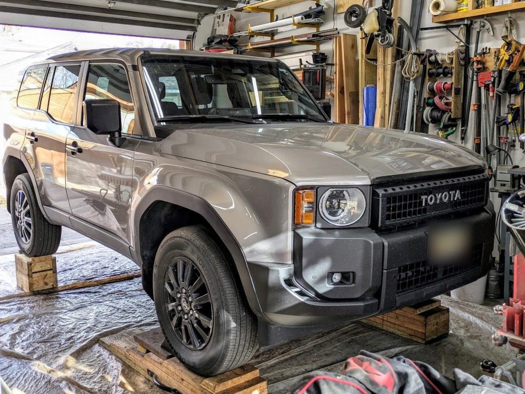 Toyota Land Cruiser in the shop for undercoating